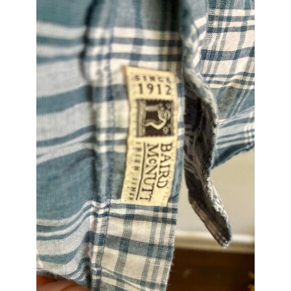 J.Crew Baird McNutt Irish Linen Plaid Slim Fit Shirt Men’s L - Picture 4 of 4